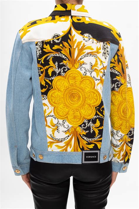 versace college jacket|versace denim jacket women's.